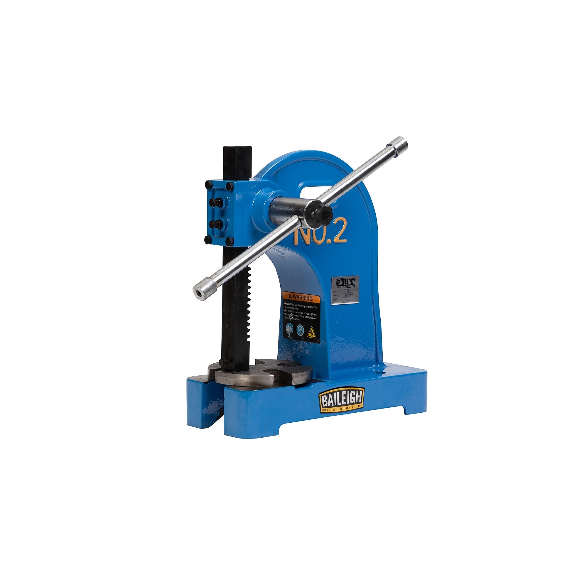 Baileigh, Arbor Press, Continuous Force 0 Tons, Anvil Diameter 1 in, Arbor Press Height 3 in, Model# AP-2-2